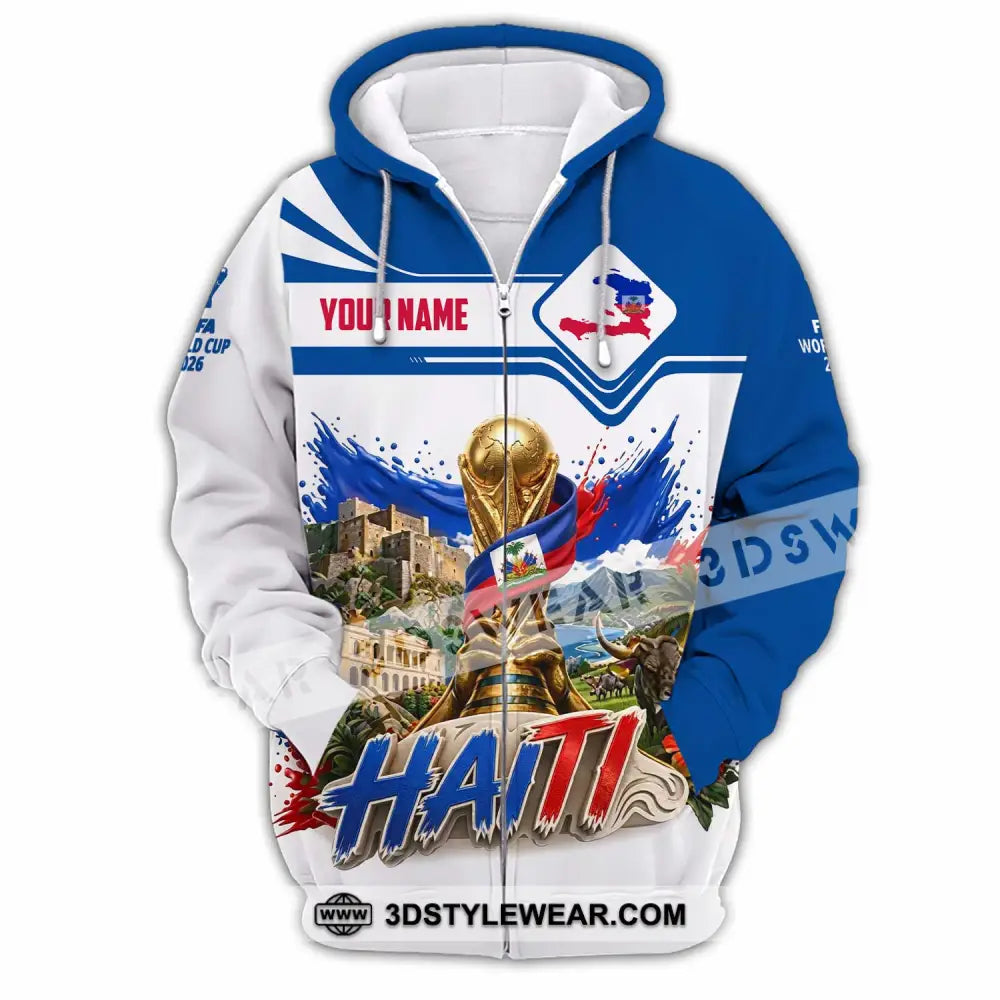 Unisex Shirt - Custom Haiti World Cup 2026 Shirt - Zipper Hoodie / S - T-shirt