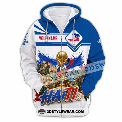 Unisex Shirt - Custom Haiti World Cup 2026 Shirt - Zipper Hoodie / S - T-shirt