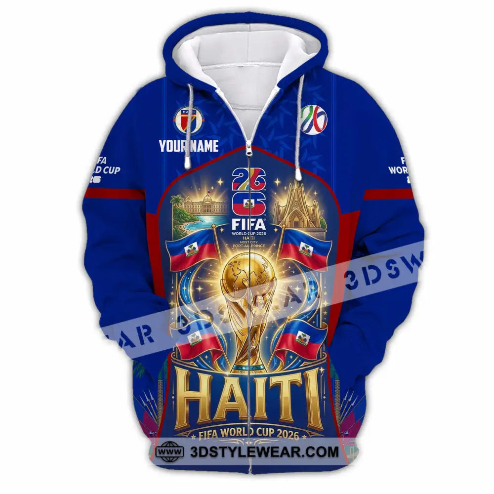 Unisex Shirt - Custom Haiti World Cup 2026 Shirt - Zipper Hoodie / S - T-shirt