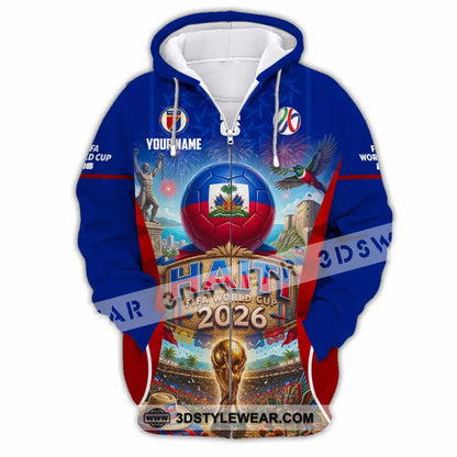 Unisex Shirt - Custom Haiti World Cup 2026 Shirt - Zipper Hoodie / S - T-shirt