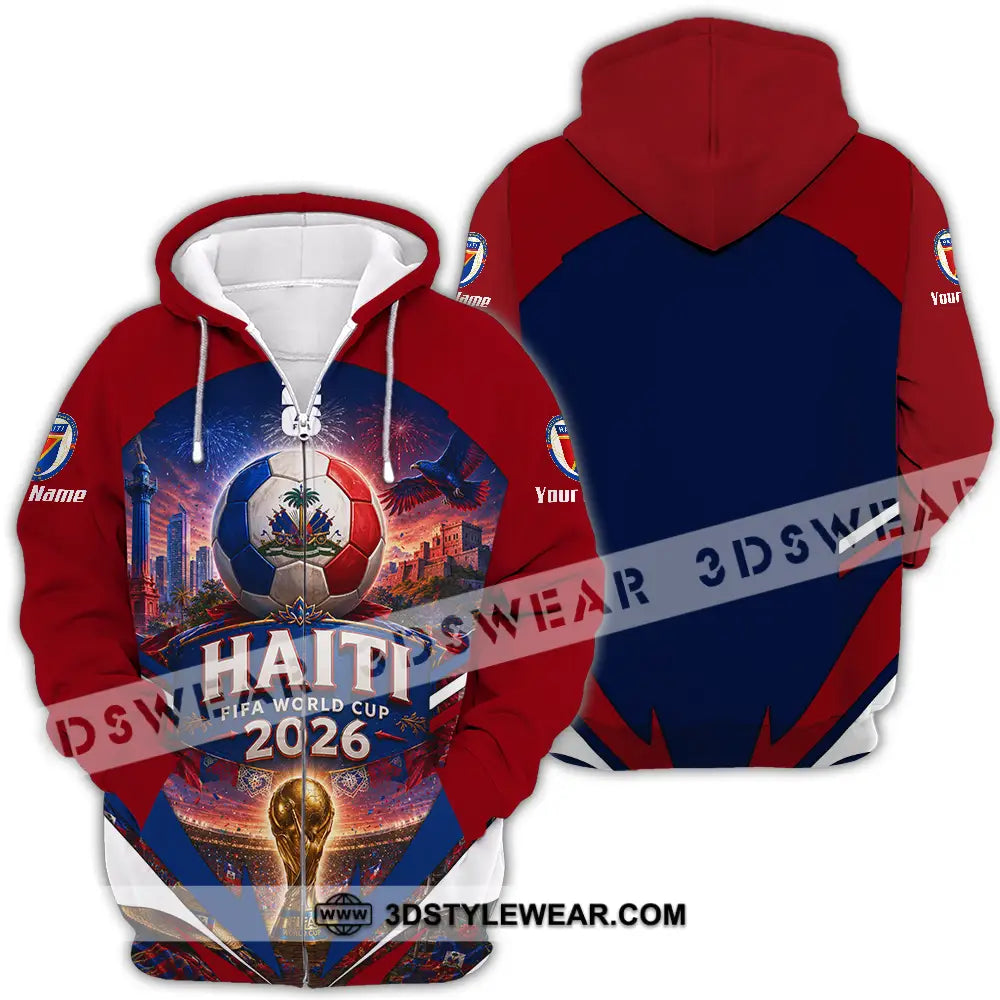 Unisex Shirt - Custom Haiti World Cup 2026 Shirt - Zipper Hoodie / S - T-shirt