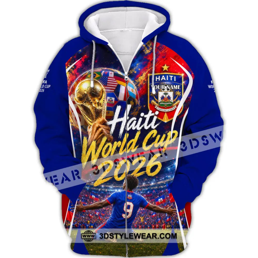 Unisex Shirt - Custom Haiti World Cup 2026 Shirt - Zipper Hoodie / S - T-shirt