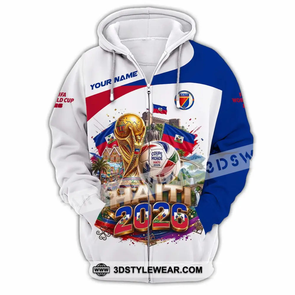 Unisex Shirt - Custom Haiti World Cup 2026 Shirt - Zipper Hoodie / S - T-shirt