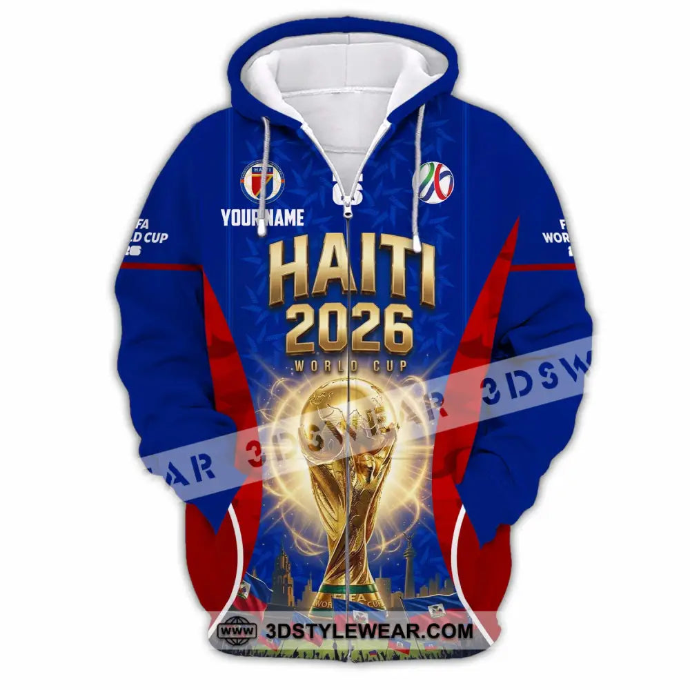 Unisex Shirt - Custom Haiti World Cup 2026 Shirt - Zipper Hoodie / S - T-shirt