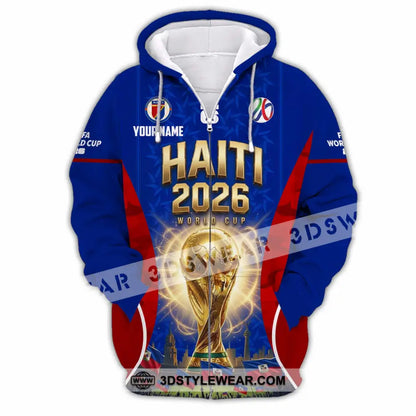 Unisex Shirt - Custom Haiti World Cup 2026 Shirt - Zipper Hoodie / S - T-shirt