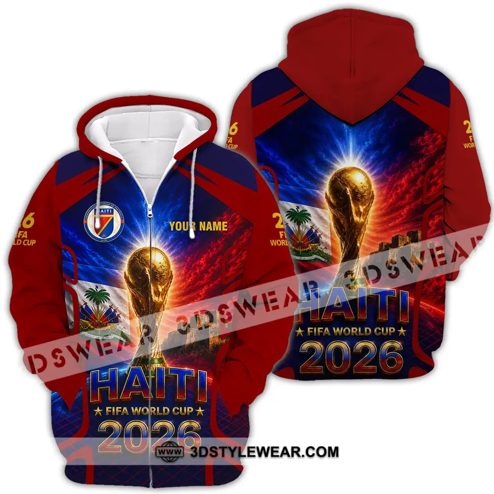 Unisex Shirt - Custom Haiti World Cup 2026 Shirt - Zipper Hoodie / S - T-shirt
