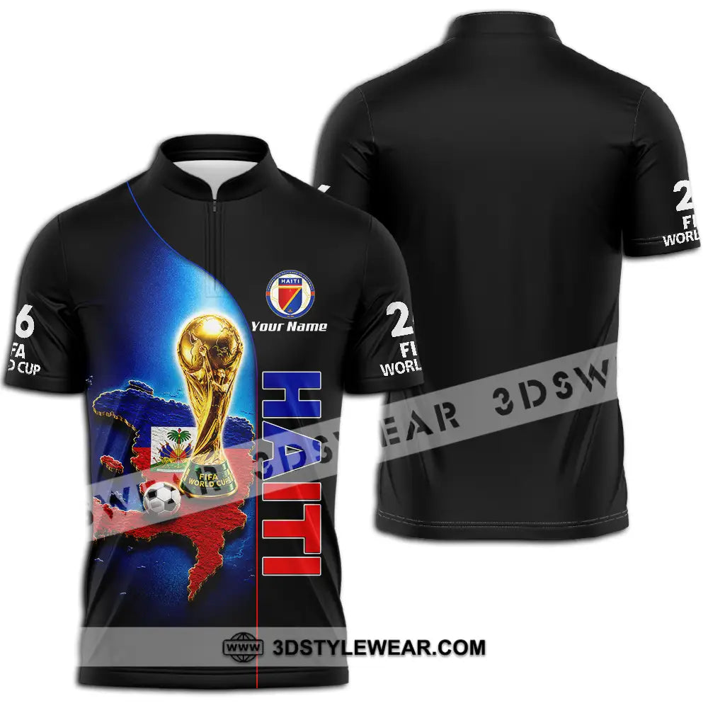 Unisex Shirt - Custom Haiti World Cup 2026 Shirt - Zipper Polo Shirt / S - T-shirt