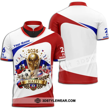 Unisex Shirt - Custom Haiti World Cup 2026 Shirt - Zipper Polo Shirt / S - T-shirt