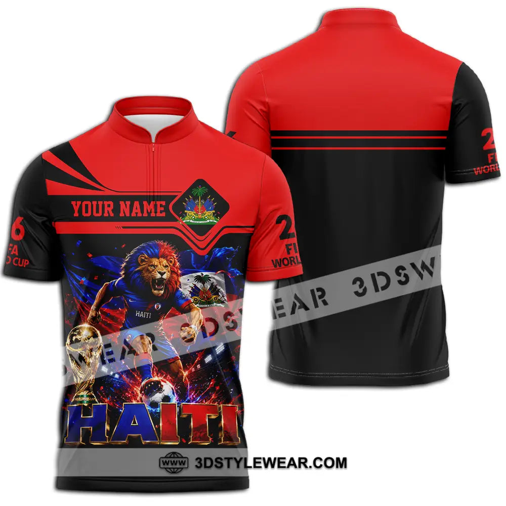 Unisex Shirt - Custom Haiti World Cup 2026 Shirt - Zipper Polo Shirt / S - T-shirt