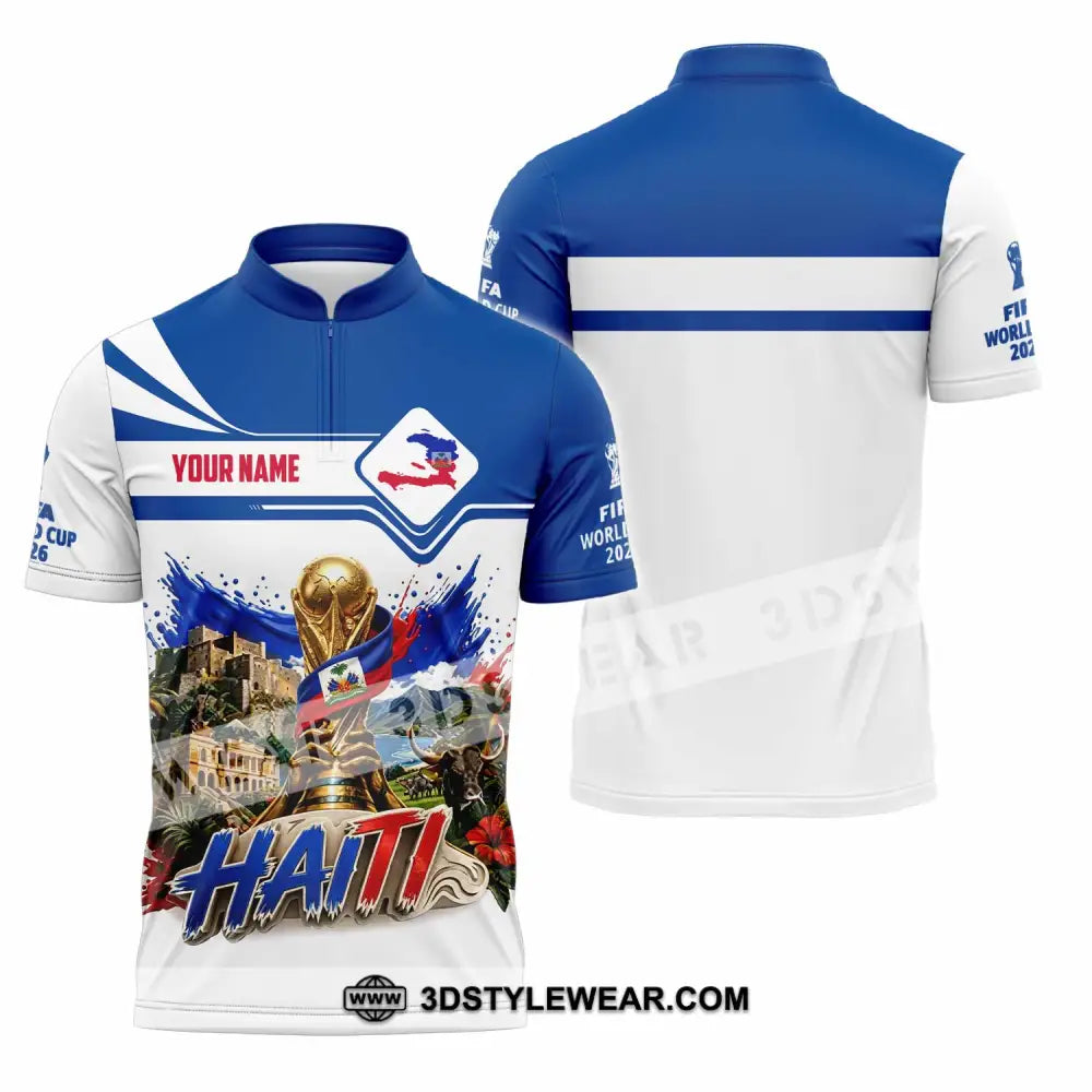 Unisex Shirt - Custom Haiti World Cup 2026 Shirt - Zipper Polo Shirt / S - T-shirt
