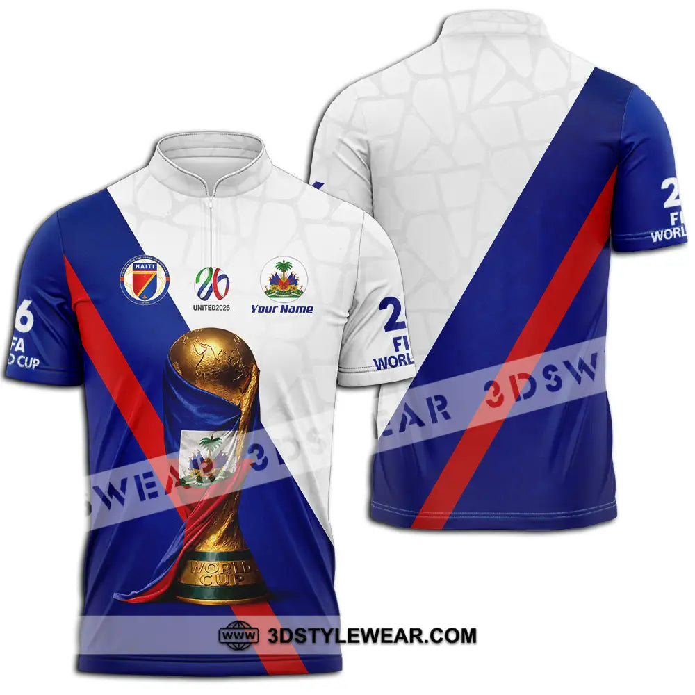 Unisex Shirt - Custom Haiti World Cup 2026 Shirt - Zipper Polo Shirt / S - T-shirt