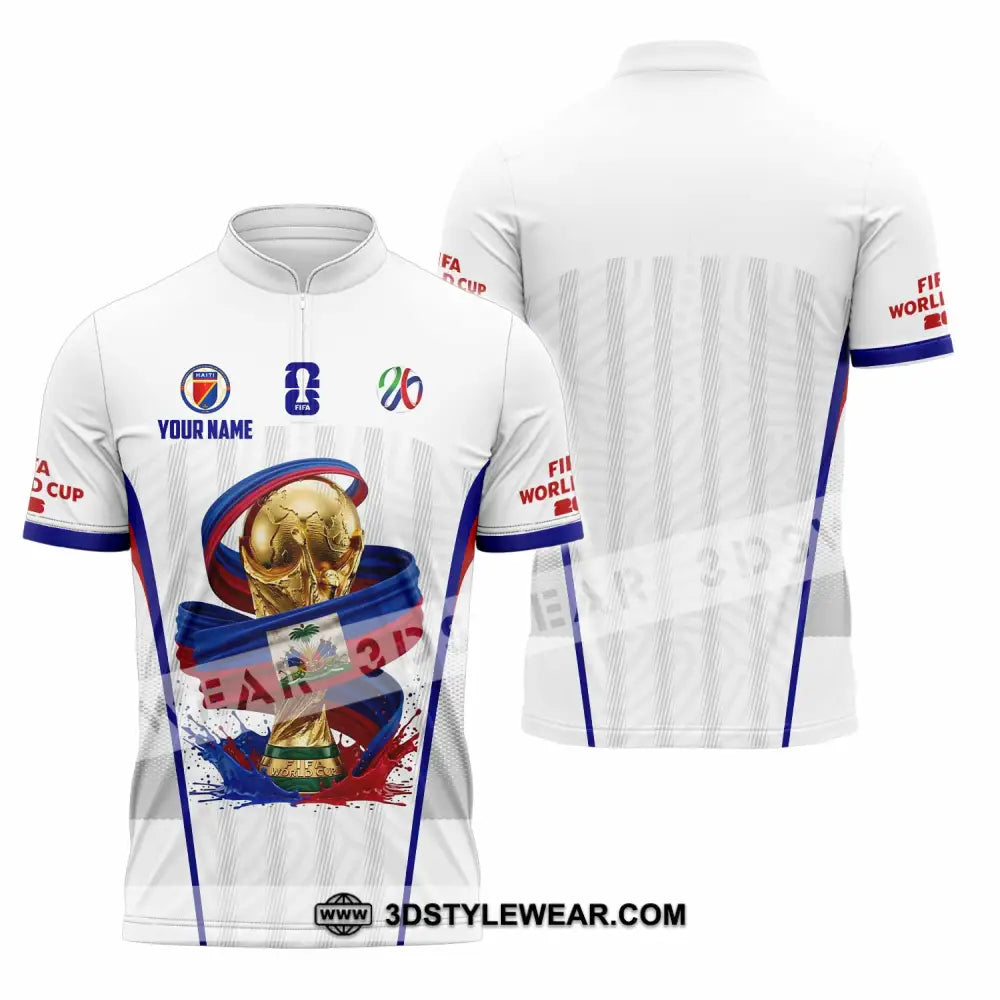 Unisex Shirt - Custom Haiti World Cup 2026 Shirt - Zipper Polo Shirt / S - T-shirt