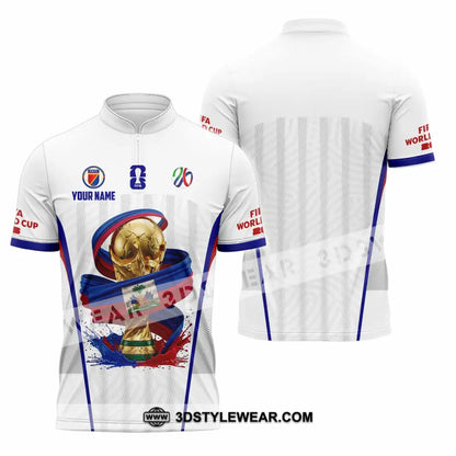 Unisex Shirt - Custom Haiti World Cup 2026 Shirt - Zipper Polo Shirt / S - T-shirt