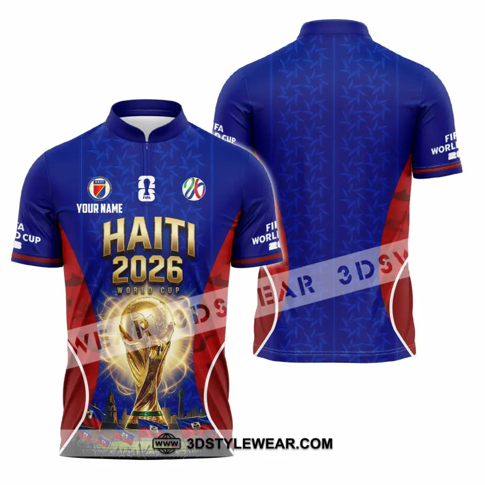 Unisex Shirt - Custom Haiti World Cup 2026 Shirt - Zipper Polo Shirt / S - T-shirt