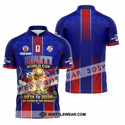 Unisex Shirt - Custom Haiti World Cup 2026 Shirt - Zipper Polo Shirt / S - T-shirt