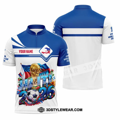 Unisex Shirt - Custom Haiti World Cup 2026 Shirt - Zipper Polo Shirt / S - T-shirt
