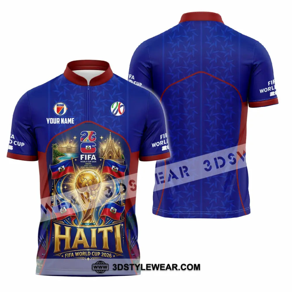 Unisex Shirt - Custom Haiti World Cup 2026 Shirt - Zipper Polo Shirt / S - T-shirt