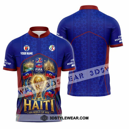 Unisex Shirt - Custom Haiti World Cup 2026 Shirt - Zipper Polo Shirt / S - T-shirt
