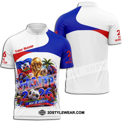 Unisex Shirt - Custom Haiti World Cup 2026 Shirt - Zipper Polo Shirt / S - T-shirt