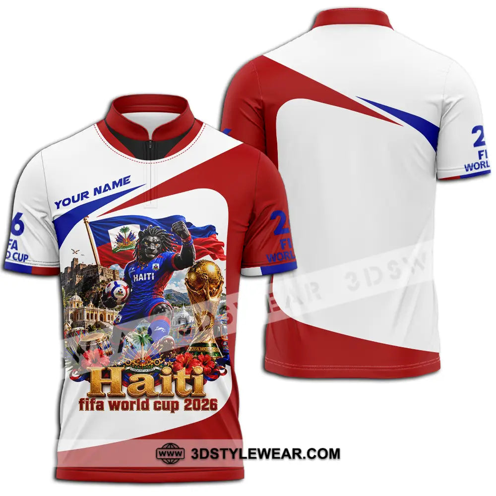 Unisex Shirt - Custom Haiti World Cup 2026 Shirt - Zipper Polo Shirt / S - T-shirt
