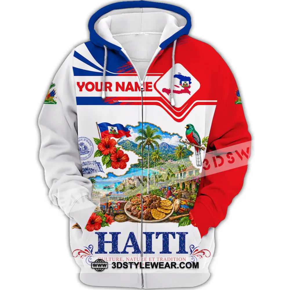 Unisex Shirt - Custom Haiti Shirt - Zipper Hoodie / S - T-shirt