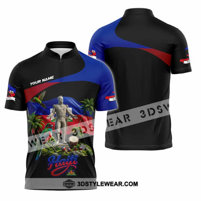 Unisex Shirt - Custom Haiti Shirt - Zipper Polo Shirt / S - T-shirt