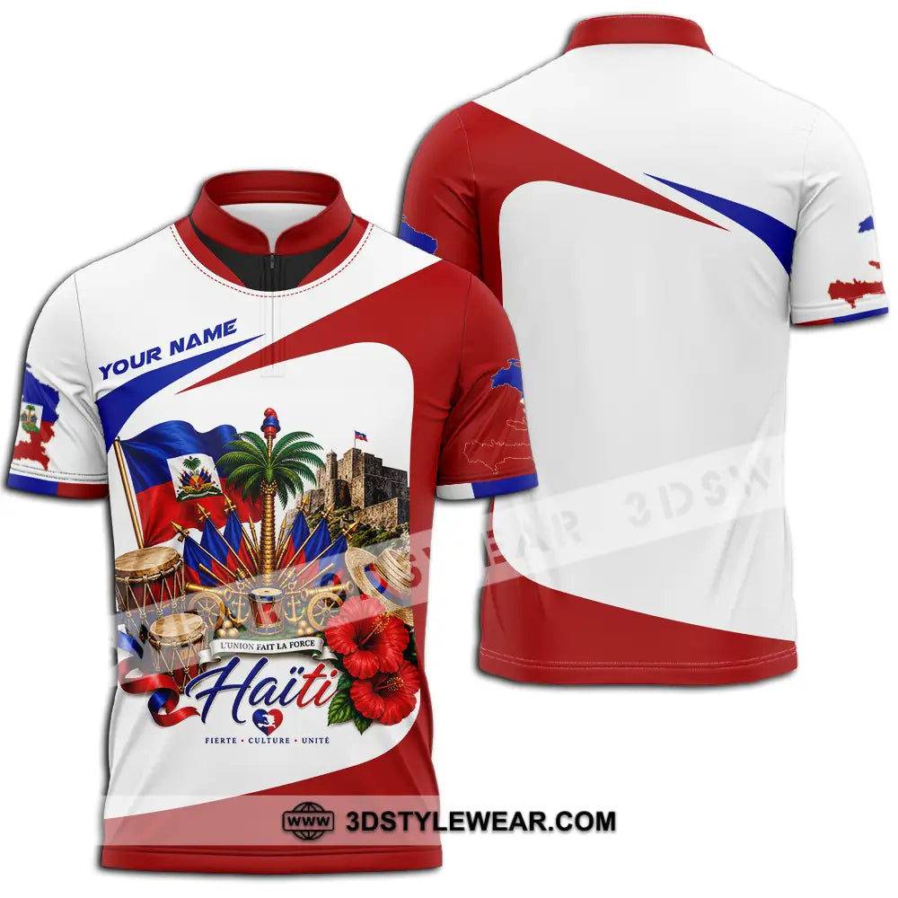 Unisex Shirt - Custom Haiti Shirt - Zipper Polo Shirt / S - T-shirt