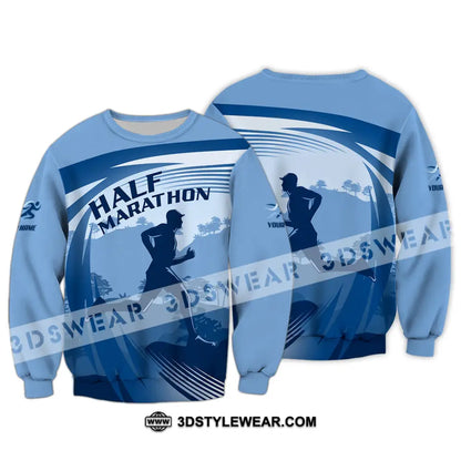 Unisex Shirt - Custom Half Marathon Run 3D Shirt - Long Sleeve / S - T-shirt