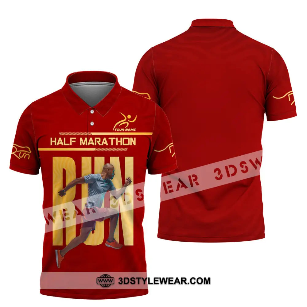 Unisex Shirt - Custom Half Marathon Run 3D Shirt - Polo Shirt / S - T-shirt