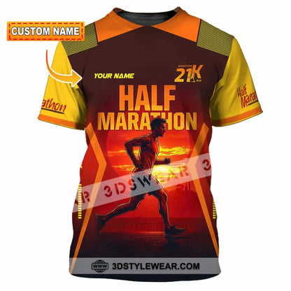 Unisex Shirt - Custom Half Marathon Run 3D Shirt - T-shirt