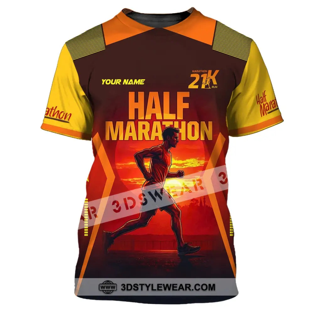 Unisex Shirt - Custom Half Marathon Run 3D Shirt - T-Shirt / S - T-shirt