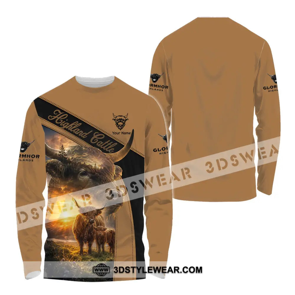 Unisex Shirt - Custom Highland Cattle Shirt - Long Sleeve Shirt / S - T-shirt