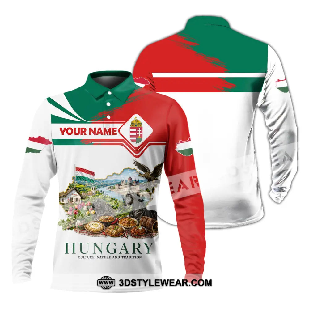 Unisex Shirt - Custom Hungary Shirt - Long Sleeve Polo / S - T-shirt