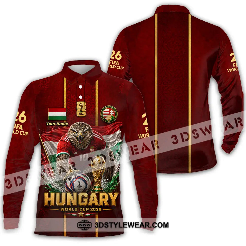 Unisex Shirt - Custom Hungary World Cup 2026 Shirt - Long Sleeve Polo / S - T-shirt