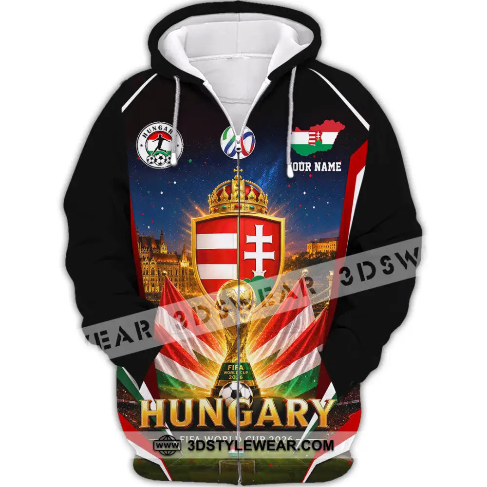 Unisex Shirt - Custom Hungary World Cup 2026 Shirt - Zipper Hoodie / S - T-shirt