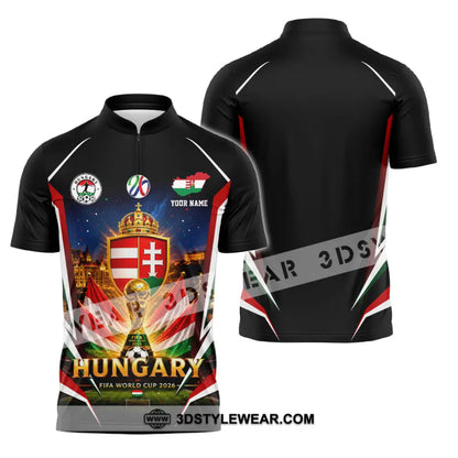 Unisex Shirt - Custom Hungary World Cup 2026 Shirt - Zipper Polo Shirt / S - T-shirt