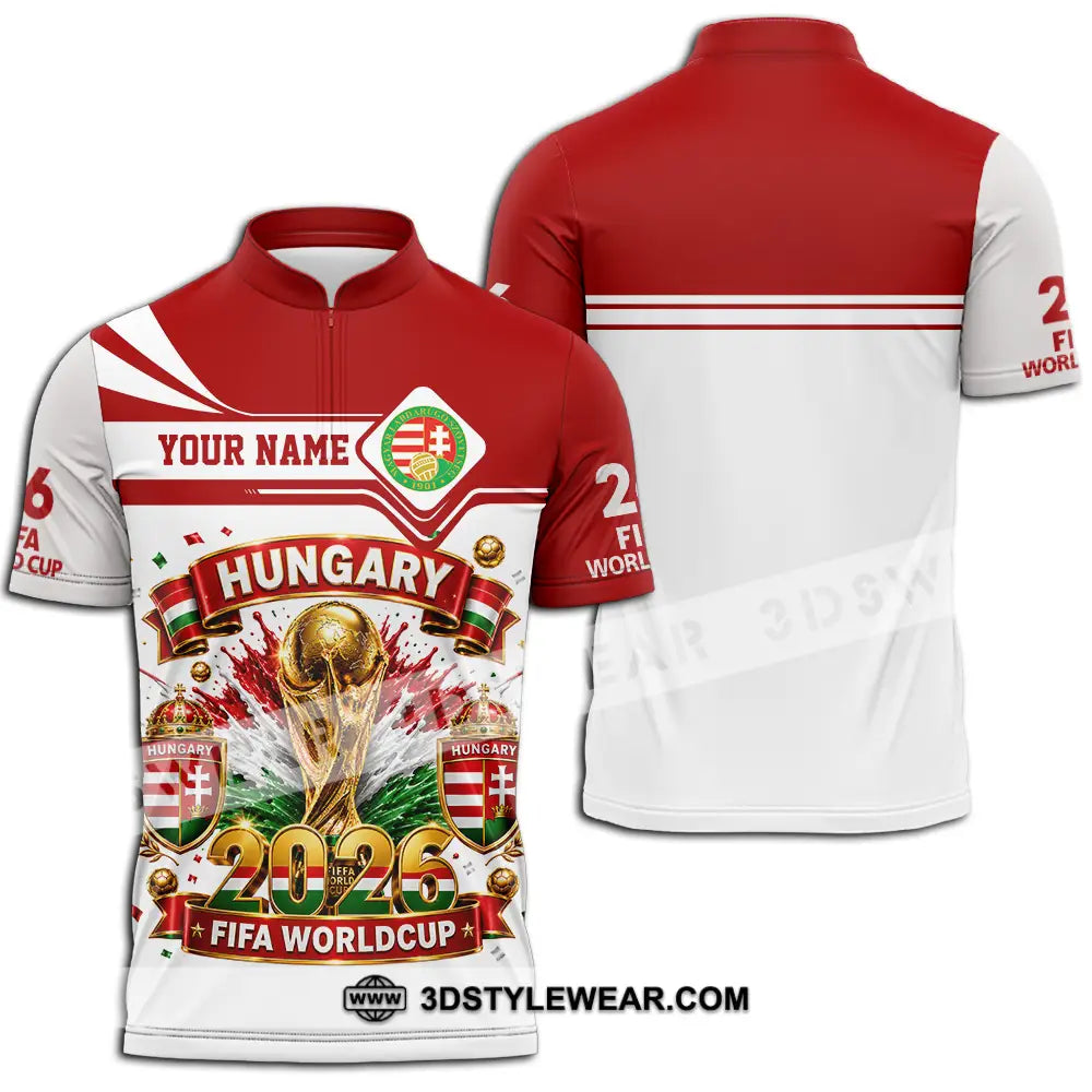 Unisex Shirt - Custom Hungary World Cup 2026 Shirt - Zipper Polo Shirt / S - T-shirt
