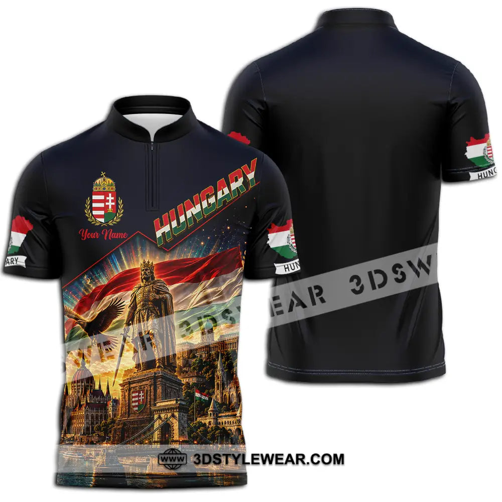 Unisex Shirt - Custom Hungary Shirt - Zipper Polo Shirt / S - T-shirt