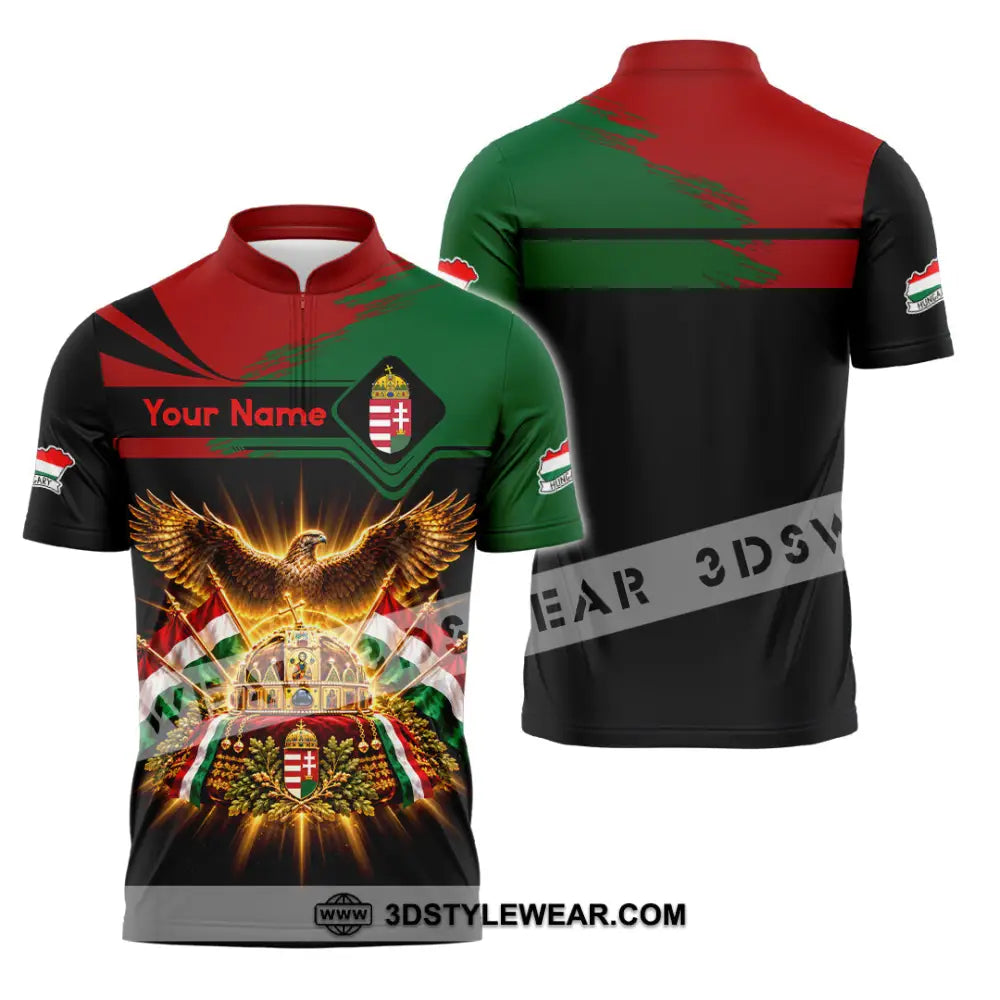 Unisex Shirt - Custom Hungary Shirt - Zipper Polo Shirt / S - T-shirt