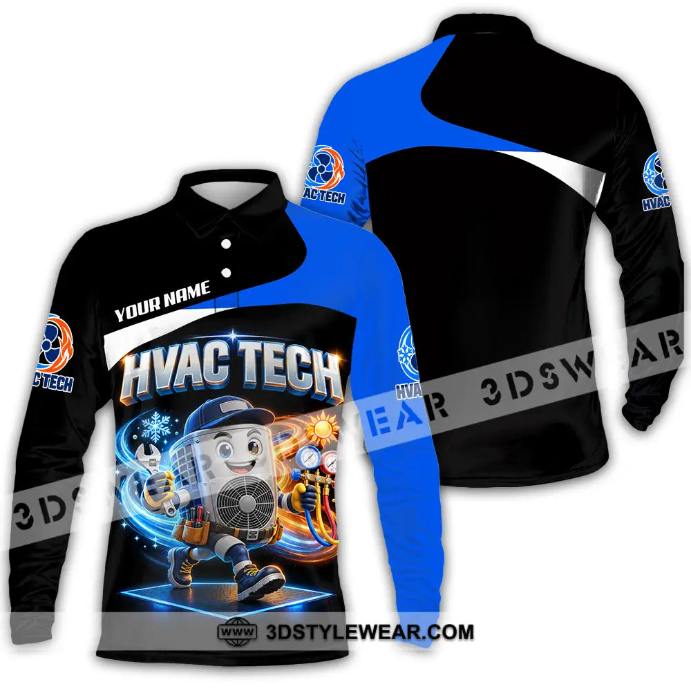 Unisex Shirt - Custom HVAC Tech Shirt - Long Sleeve Polo / S - T-shirt