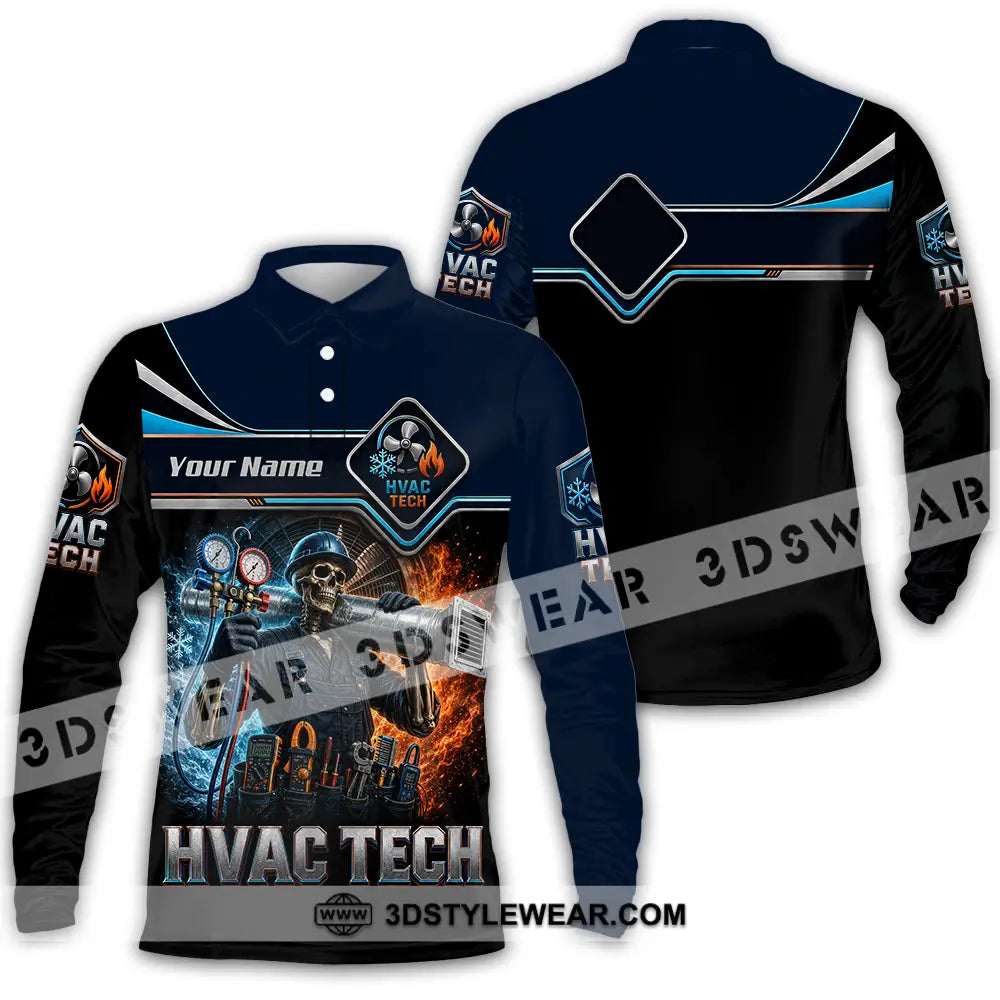 Unisex Shirt - Custom HVAC Tech Shirt - Long Sleeve Polo / S - T-shirt