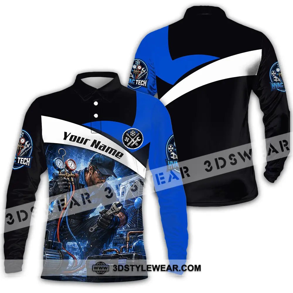 Unisex Shirt - Custom HVAC Tech Shirt - Long Sleeve Polo / S - T-shirt