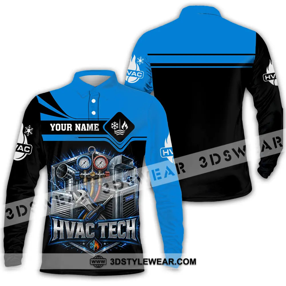 Unisex Shirt - Custom Hvac Tech Shirt - Long Sleeve Polo / S - T-shirt