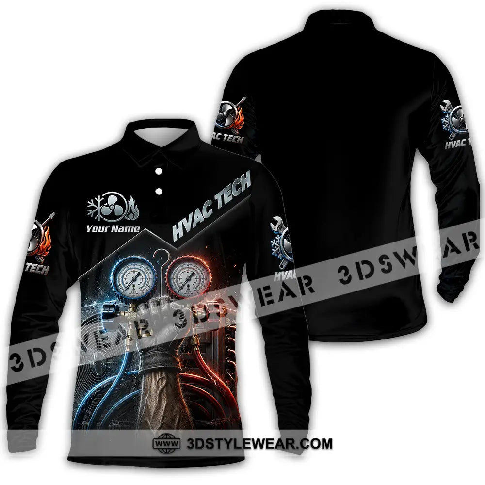Unisex Shirt - Custom HVAC Tech Shirt - Long Sleeve Polo / S - T-shirt