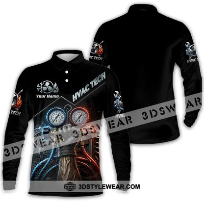Unisex Shirt - Custom HVAC Tech Shirt - Long Sleeve Polo / S - T-shirt