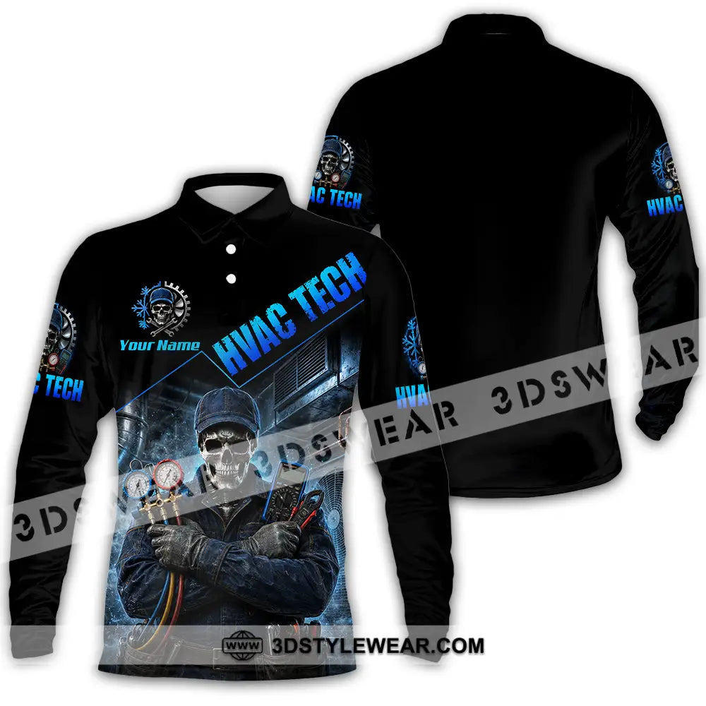 Unisex Shirt - Custom HVAC Tech Shirt - Long Sleeve Polo / S - T-shirt