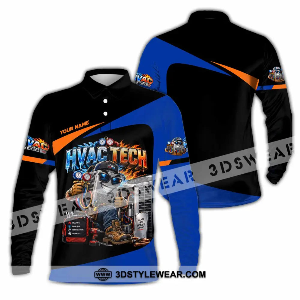 Unisex Shirt - Custom HVAC Tech Shirt - Long Sleeve Polo / S - T-shirt