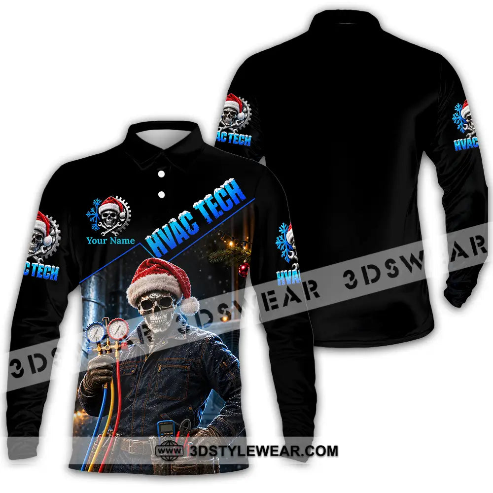 Unisex Shirt - Custom HVAC Tech Shirt - Long Sleeve Polo / S - T-shirt