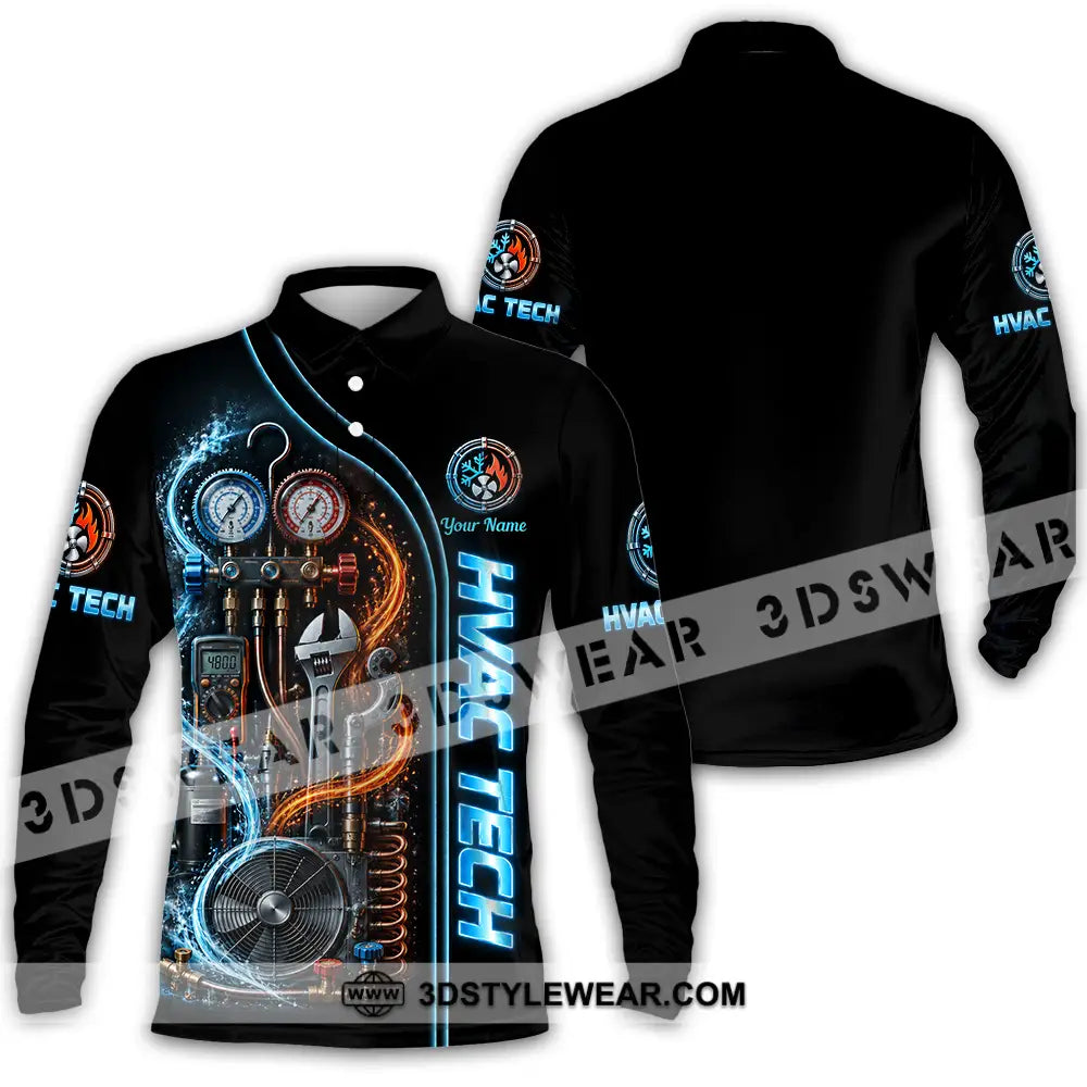Unisex Shirt - Custom HVAC Tech Shirt - Long Sleeve Polo / S - T-shirt