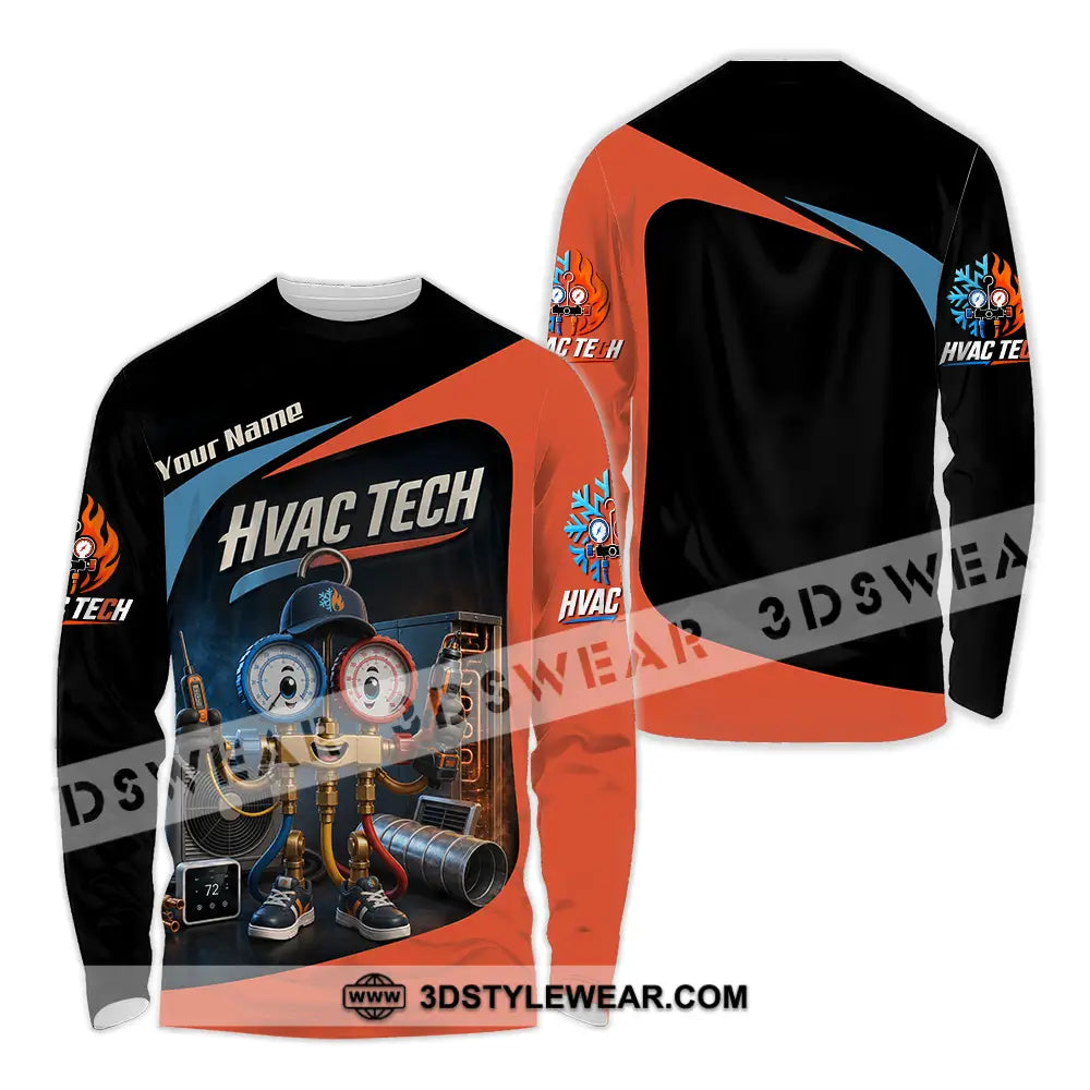 Unisex Shirt - Custom Hvac Tech Shirt - Long Sleeve Shirt / S - T-shirt